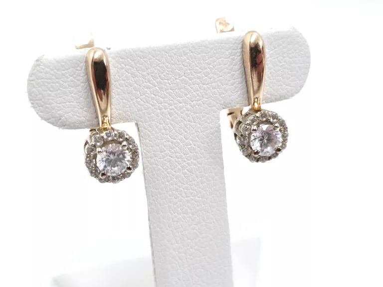 ZŁOTE KOLCZYKI CYRKONIA 585 3,66G