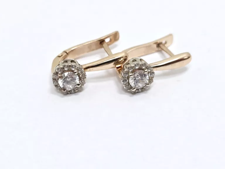 ZŁOTE KOLCZYKI CYRKONIA 585 3,66G