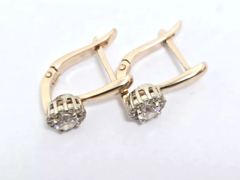 ZŁOTE KOLCZYKI CYRKONIA 585 3,66G