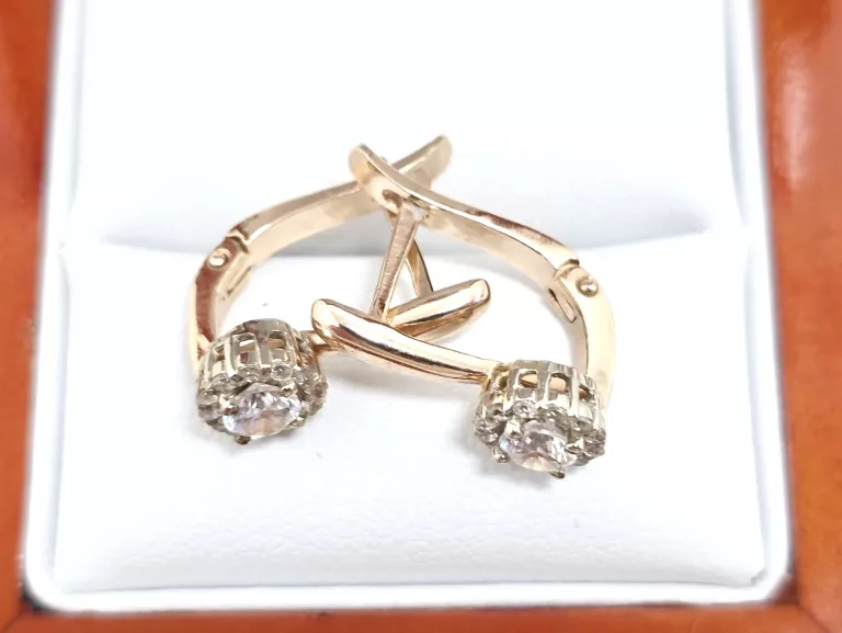 ZŁOTE KOLCZYKI CYRKONIA 585 3,66G