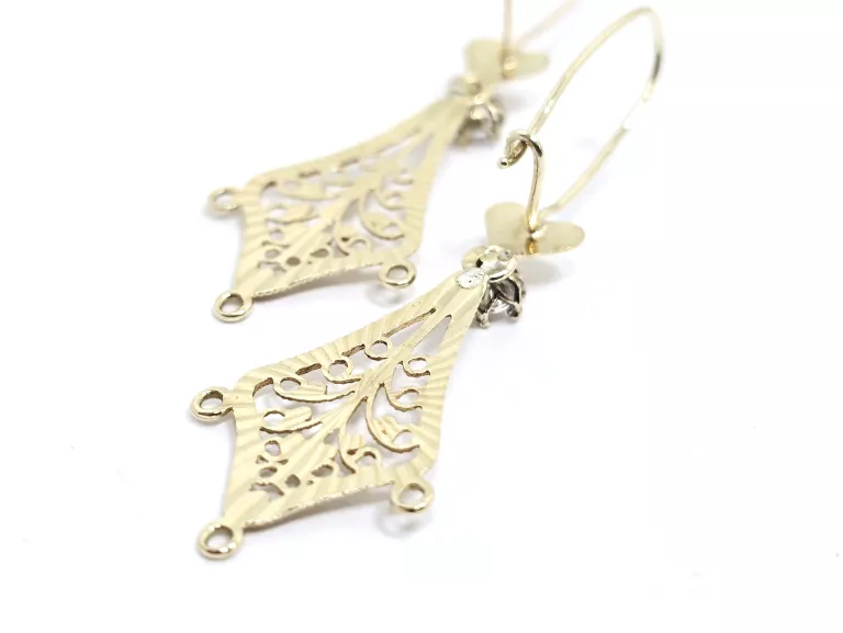 ZŁOTE KOLCZYKI AŻUROWE CYRKONIA 585 1,96G