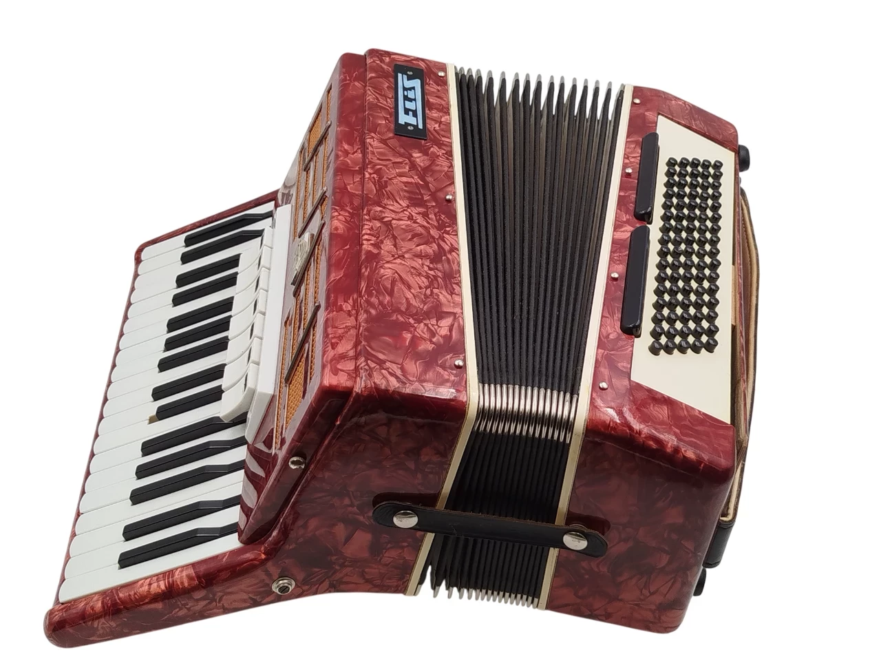 akordeon-flis-bfa-80-basowy-1973r-3-chorowy-vintage-prl-czerwony-700-lecia-26g-nowogard-ww