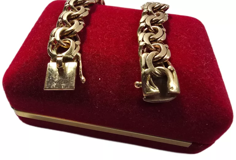 ZŁOTA MĘSKA BRANSOLETKA PRÓBY 585 / DŁ.23 CM / 52,05G!