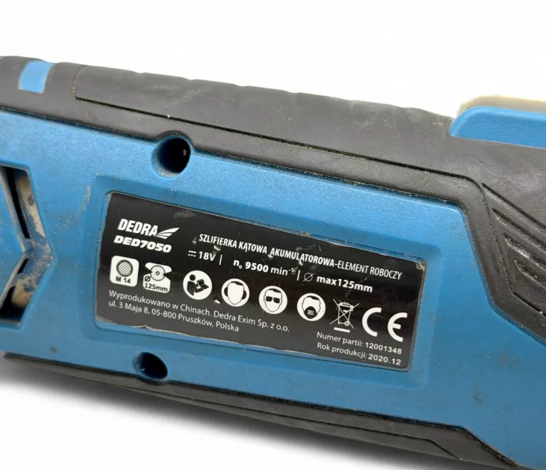SZLIFIERKA AKUMULATORKA DEDRA SZLIFIERKA DED7050 + ŁADOWARKA + AKUMULATOR