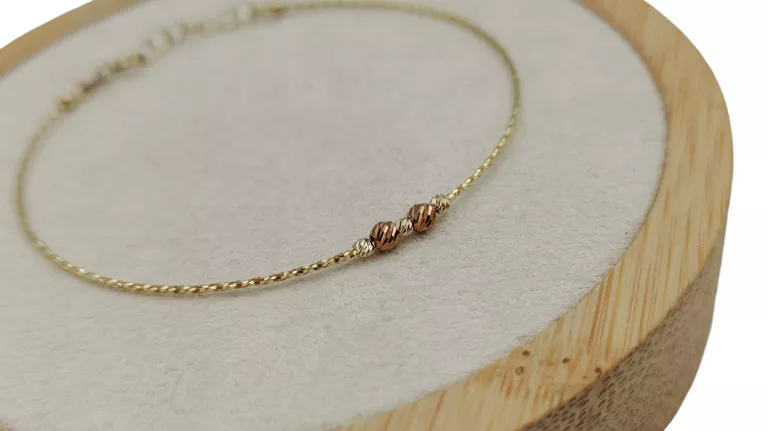 ŁADNA ZŁOTA BRANSOLETA B95 14K 585/0,81 G/D-19 CM