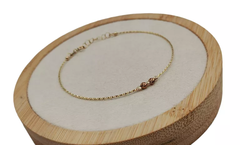 ŁADNA ZŁOTA BRANSOLETA B95 14K 585/0,81 G/D-19 CM