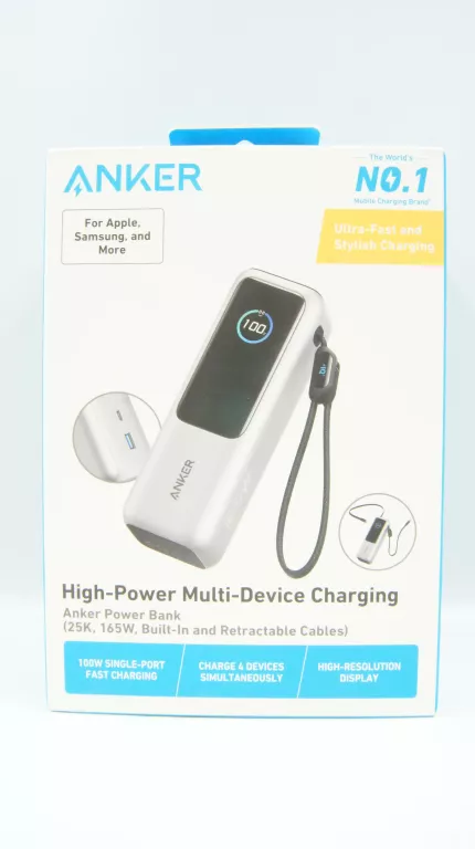POWERBANK ANKER NIEOTWARTY 25000 MAH 165W