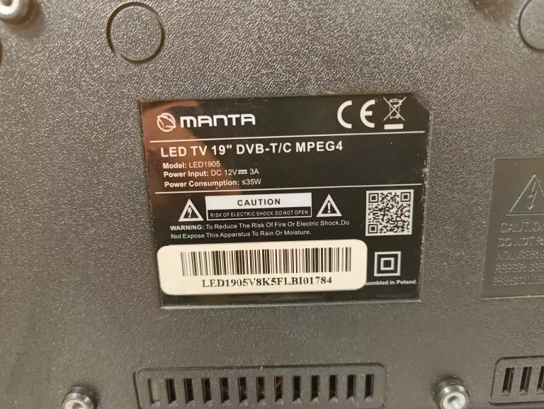 TELEWIZOR MANTA LED TV 19 CALI LED1905