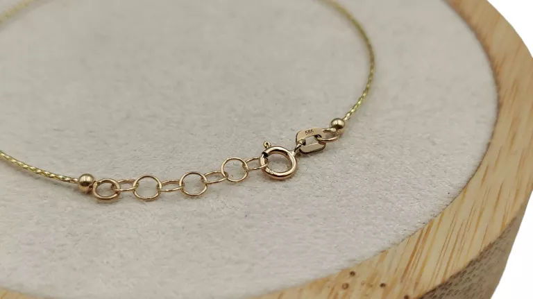 ŁADNA ZŁOTA BRANSOLETA B95 14K 585/0,81 G/D-19 CM