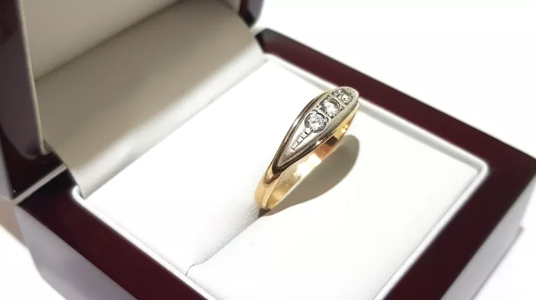 WYRÓB JUBILERSKI UŻYWANY ZŁOTY PIERŚCIONEK PR585 R24 2,36G