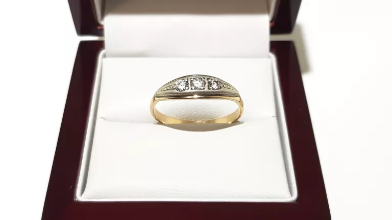 WYRÓB JUBILERSKI UŻYWANY ZŁOTY PIERŚCIONEK PR585 R24 2,36G