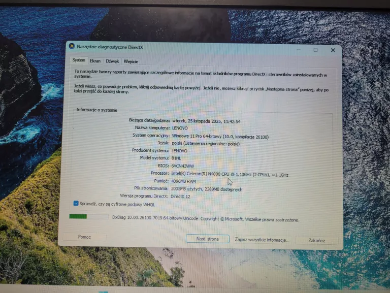 LAPTOP LENOVO IDEAPAD V130-15IGM 4GB/256GB/INTEL CELERON 4000