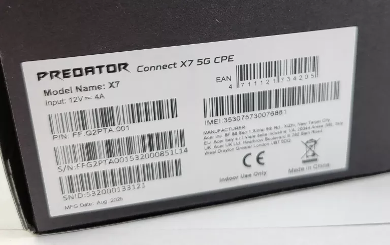 ROUTER ACER PREDATOR CONNECT X7 5G CPE