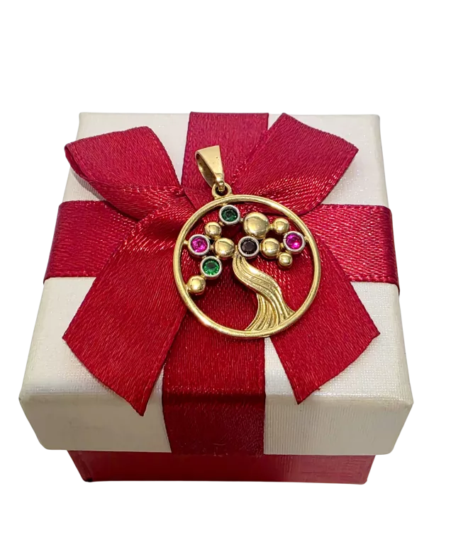 ŚLICZNA ZŁOTA ZAWIESZKA DRZEWO 585P 2,39G