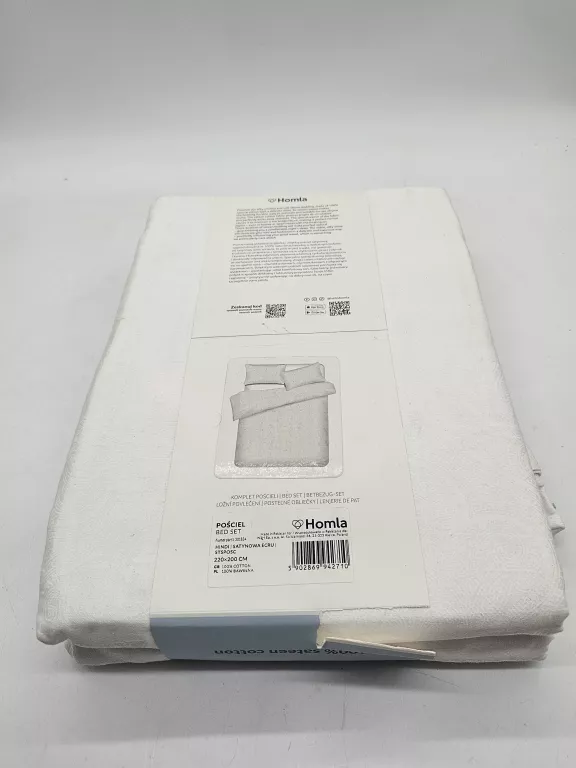 KOMPLET POSCIELI HOMLA 220X200 + 2X 70X80CM SATYNA BŁĘKITNA