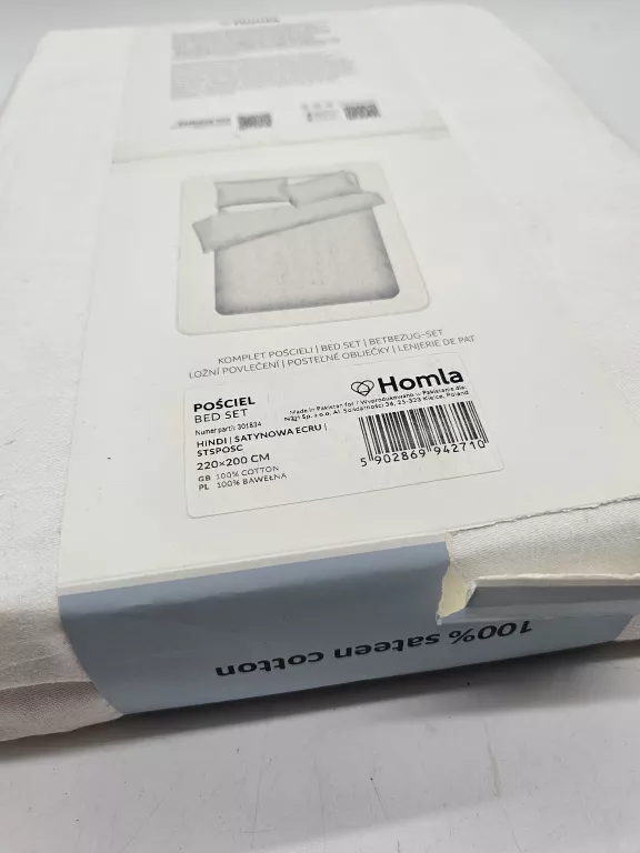 KOMPLET POSCIELI HOMLA 220X200 + 2X 70X80CM SATYNA BŁĘKITNA