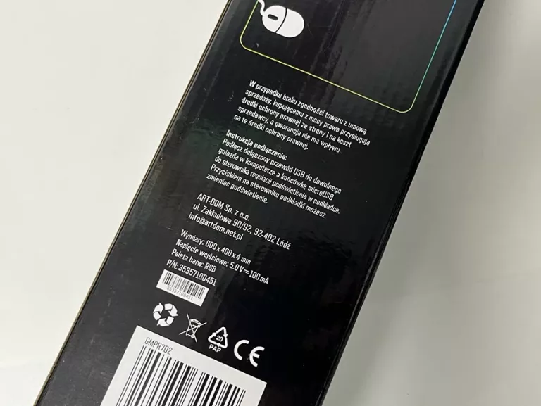 PODKŁADKA LED RGB GAMING MOUSE PAD MAD DOG GMPR702 XXL