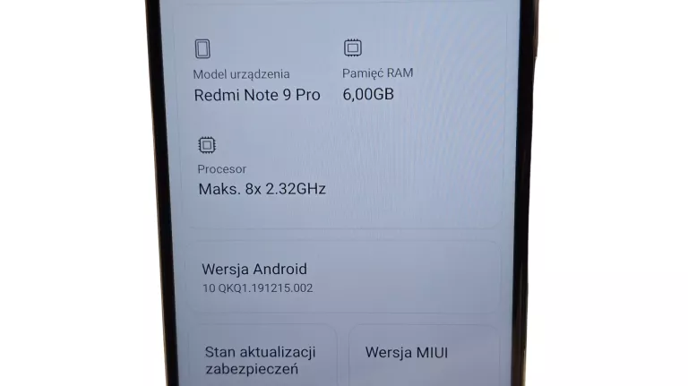 TELEFON XIAOMI REDMI NOTE 9 PRO 6/128GB (PĘKNIĘTE PLECKI)