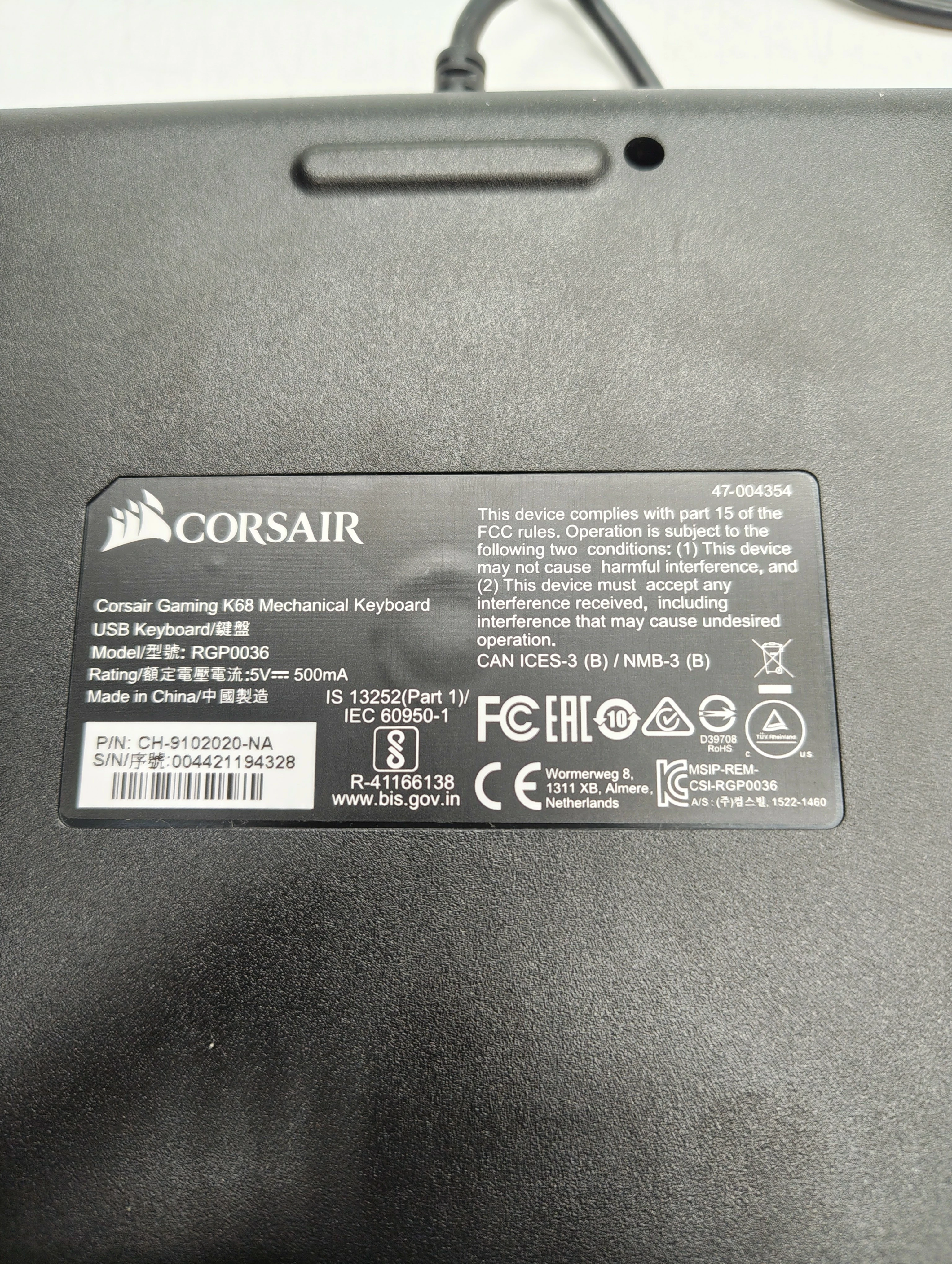 klawiatura-corsair-k68-cherry-mx-red-czerwone-podswietlenie-ean-gtin-0843591060257