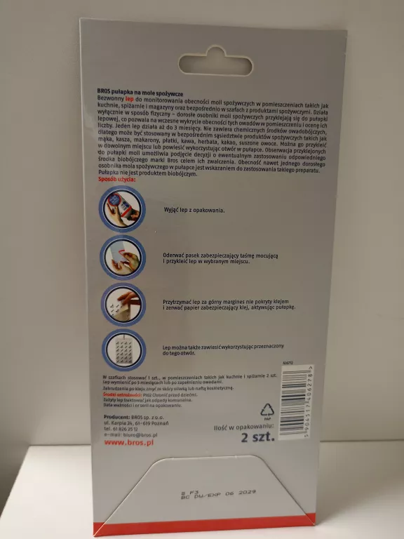 PUŁAPKA NA MOLE SPOŻYWCZE - 2 SZT. BROS