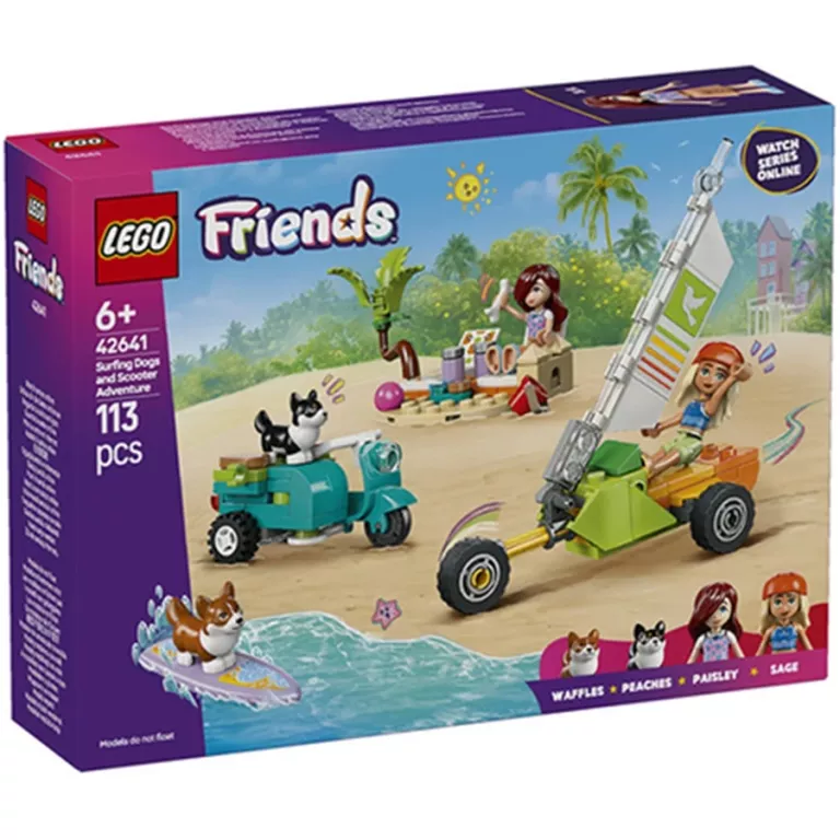 LEGO 42641 FRIENDS PRZYGODA Z SURFUJĄCYMI PSAMI I SKUTEREM