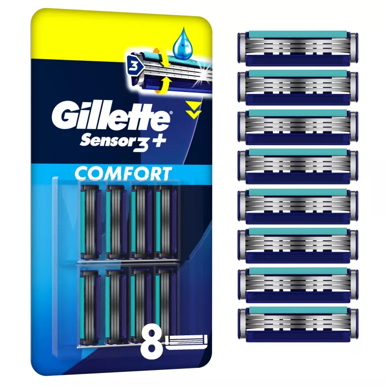 GILLETTE SENSOR3 PLUS COMFORT WKŁADY DO MASZYNKI, 8 SZT.