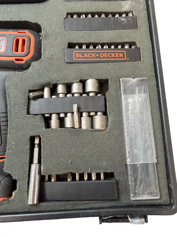 WIERTARKO-WKRĘTARKA I 80 AKCESORIÓW W ORGANIZERZE BLACKDECKER BDC718AS2O