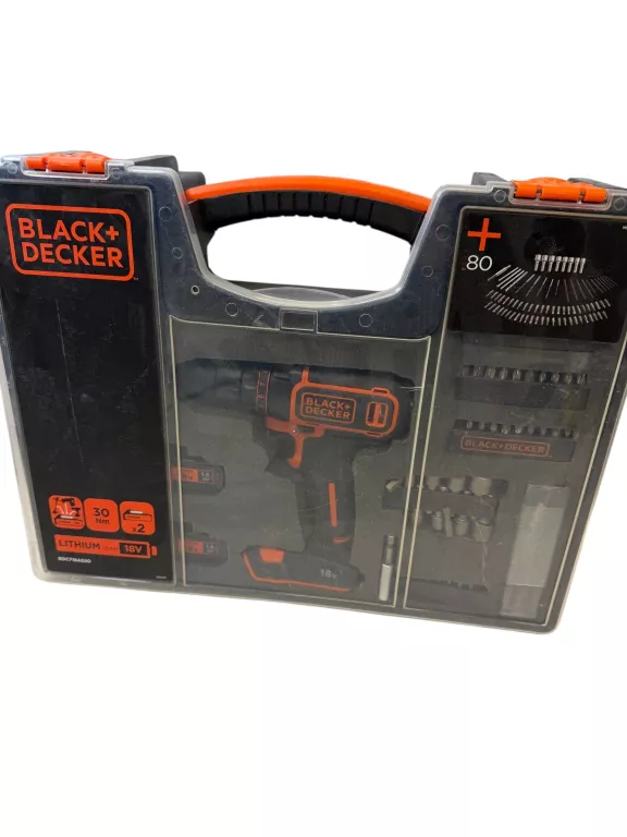 WIERTARKO-WKRĘTARKA I 80 AKCESORIÓW W ORGANIZERZE BLACKDECKER BDC718AS2O