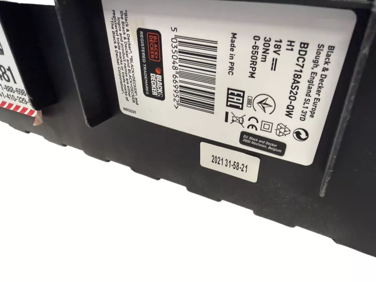 WIERTARKO-WKRĘTARKA I 80 AKCESORIÓW W ORGANIZERZE BLACKDECKER BDC718AS2O