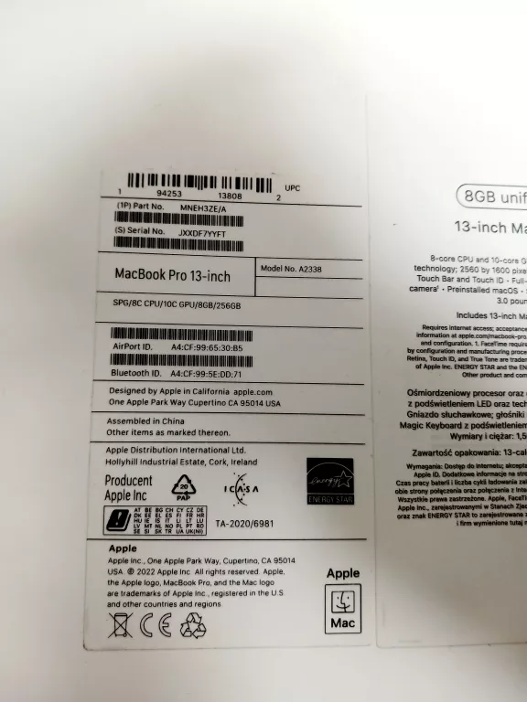 LAPTOP MACKBOOK PRO M2 PUDEŁKO 160420