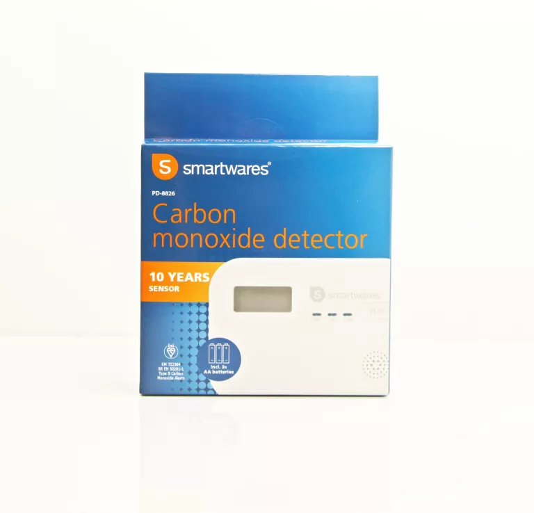 CZUJNIK TLENKU WĘGLA SMARTWARES ALARM DŹWIĘKOWY LCD 10 LAT GW BIAŁYPD-8826