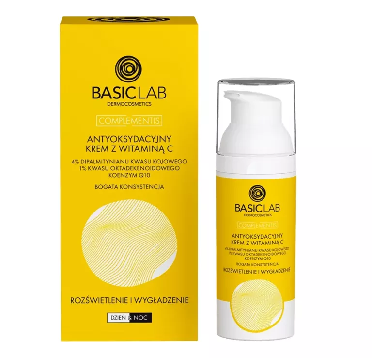 BASICLAB ANTYOKSYDACYJNY KREM Z WITAMINĄ C O BOGATEJ KONSYSTENCJI 50ML