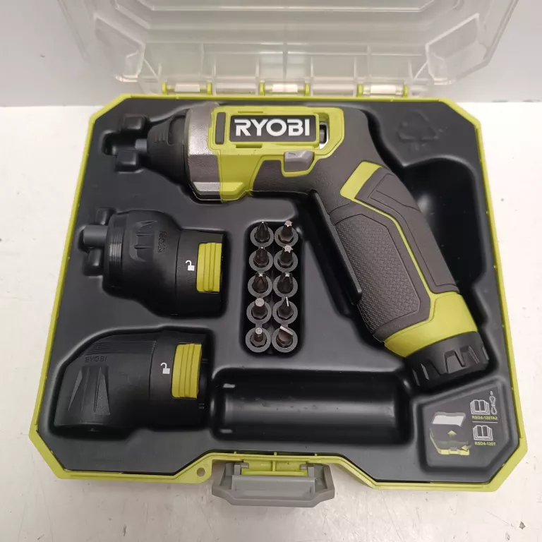 WKRĘTARKA RYOBI 4V USB RSD4-120TA2 2,0 AH GŁOWICA WYMIENNA 10 KOŃCÓWEK