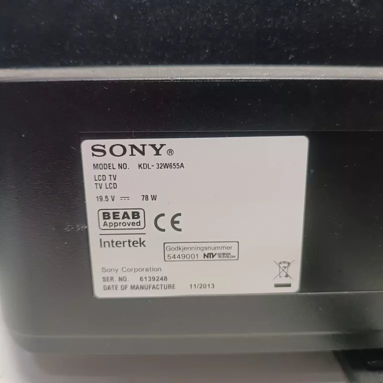 TELEWIZOR SONY KDL-32W655A