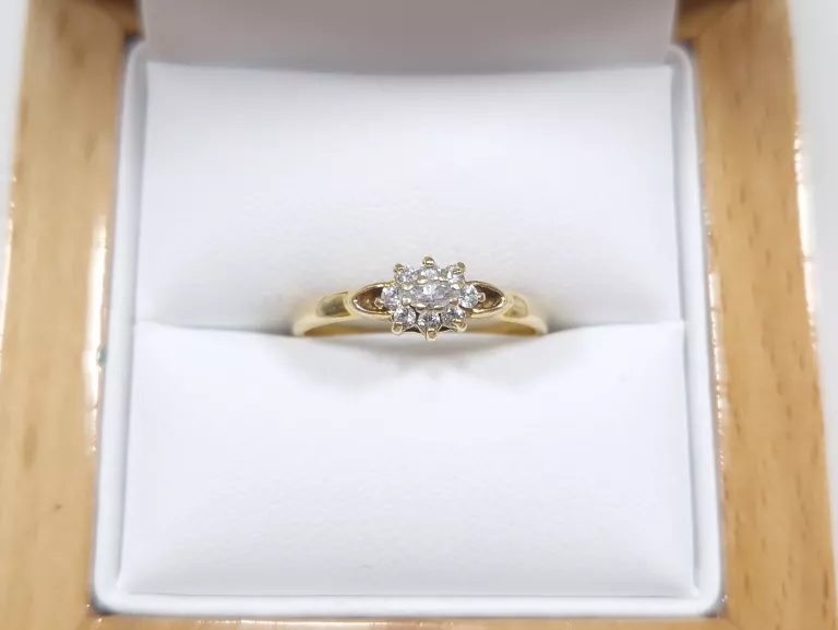 ZŁOTY PIERŚCIONEK Z CYRKONIAMI 585 1,82G 14R