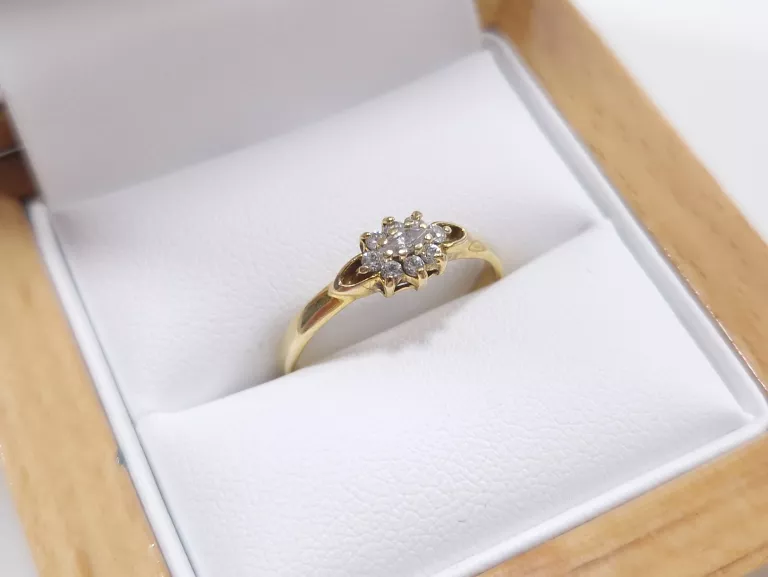 ZŁOTY PIERŚCIONEK Z CYRKONIAMI 585 1,82G 14R