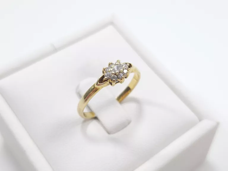 ZŁOTY PIERŚCIONEK Z CYRKONIAMI 585 1,82G 14R