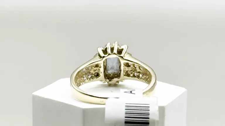 ZŁOTY PIERŚCIONEK 585 Z BŁĘKITNYM OCZKIEM ROZ.14,5 3,55G