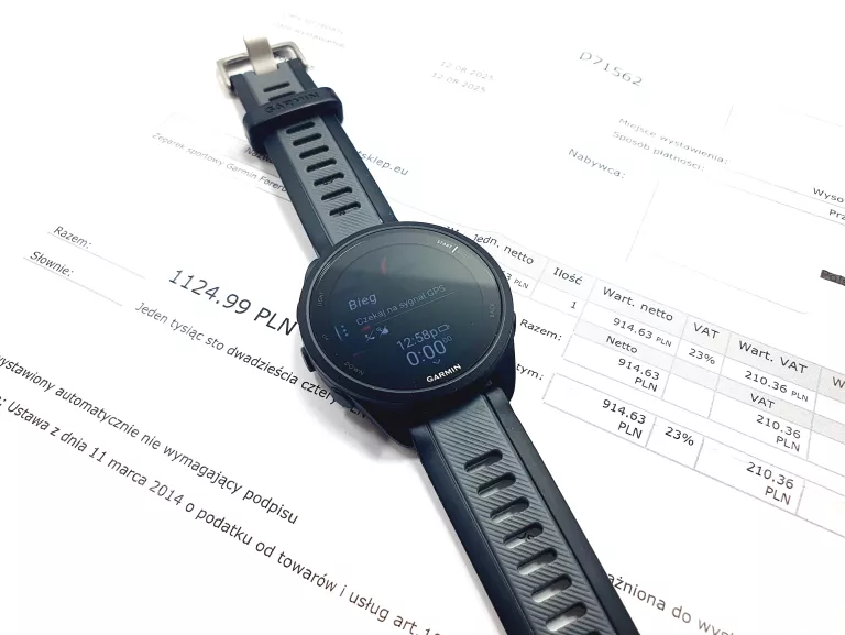 ZEGAREK SPORTOWY GARMIN FORERUNNER 165 KOMPLET FV + PASEK 20MM