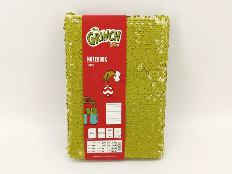 NOTES GRINCH ZIELONY ŚWIĄTECZNY