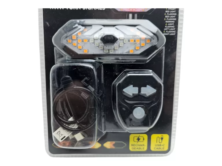 LAMPKA ROWEROWA TYŁ Z SYGNALIZATOREM LED ŁADOWANIE USB DUNLOP