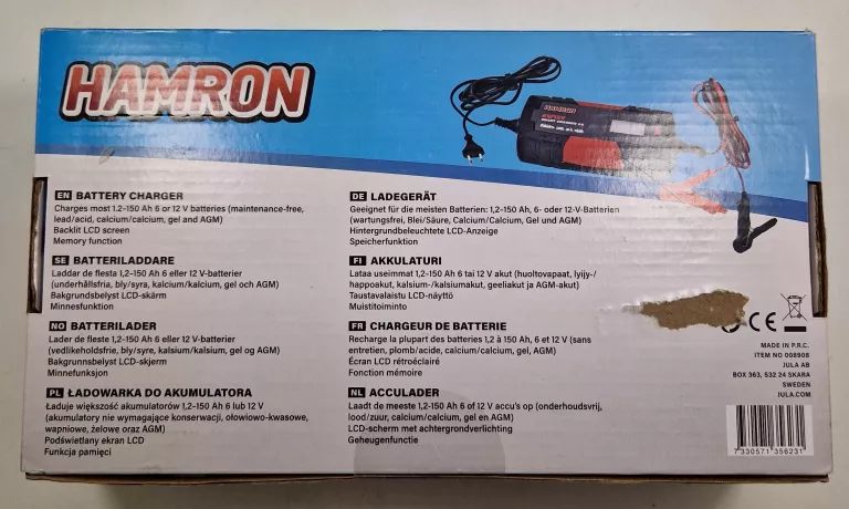 ŁADOWARKA DO AKUMULATORÓW HAMRON 008908 8A IP65