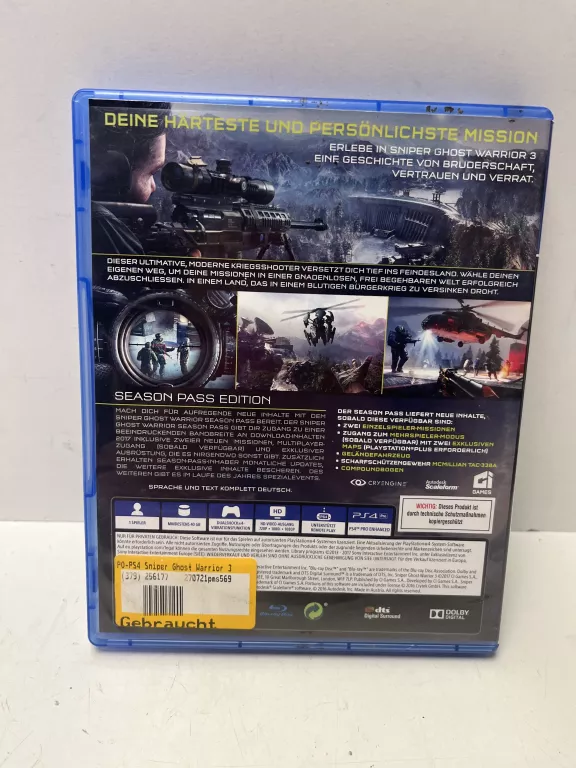 SNIPER GHOST WARRIOR 3 PS4 SESON PAST EDITION