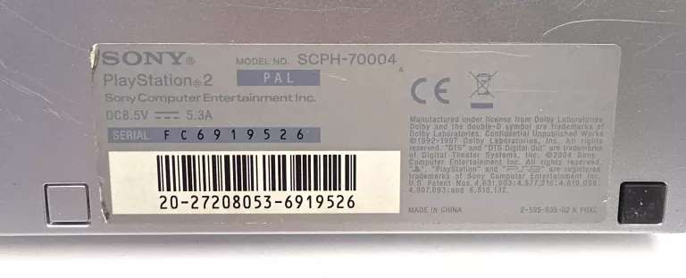 KONSOLA PS2 SCPH-70004 - NIE WIADOMO CZY DZIAŁA!