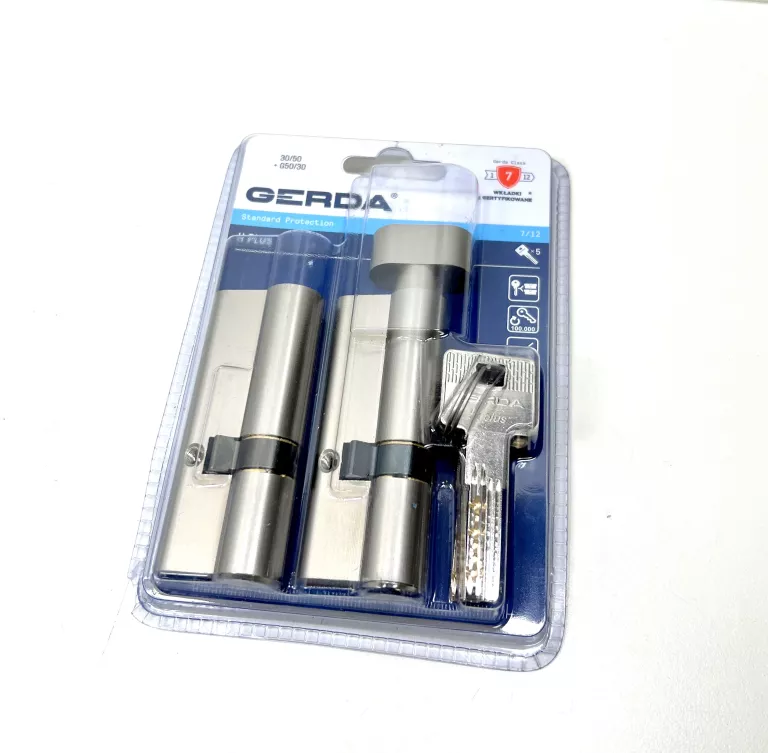 ZESTAW WKŁADEK GERDA H PLUS 30/50 + G50/30 NIKIEL SATYNA 5 KLUCZY
