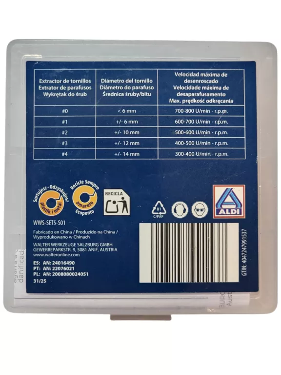 ZESTAW WYKRĘTAKÓW DO USUWANIA ŚRUB FERREX 5EL.