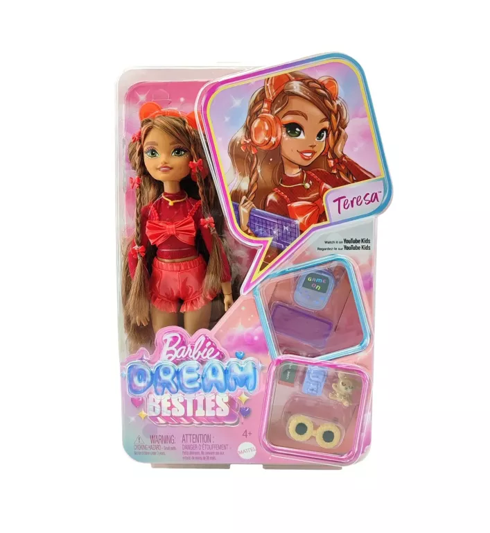 BARBIE DREAM BESTIES LALKA MODOWA TERESA GAMERKA GRY KOMPUTEROWE AKCESORIA