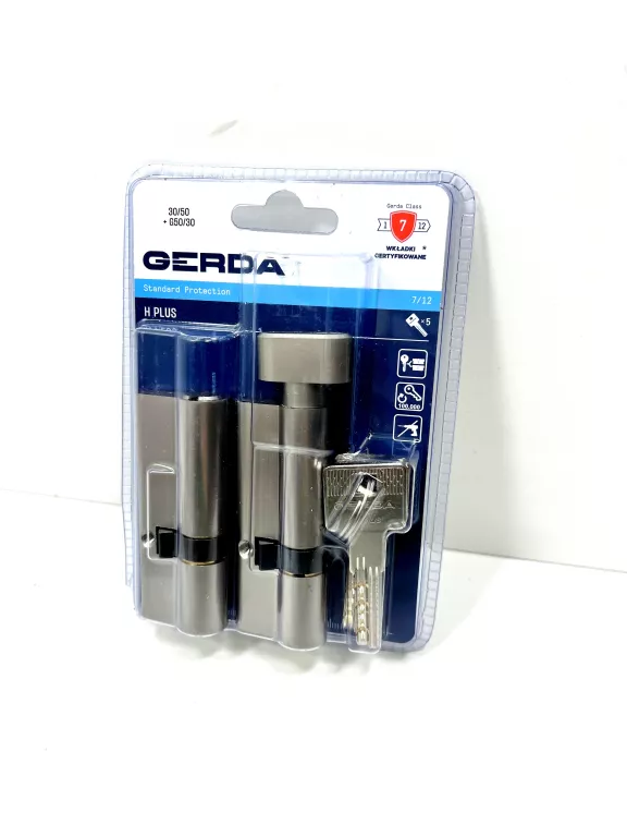ZESTAW WKŁADEK GERDA H PLUS 30/50 + G50/30 NIKIEL SATYNA 5 KLUCZY