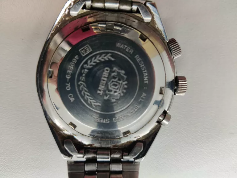 ZEGAREK MĘSKI ORIENT 469EE9-70 NA SREBRNEJ BRANSOLECIE