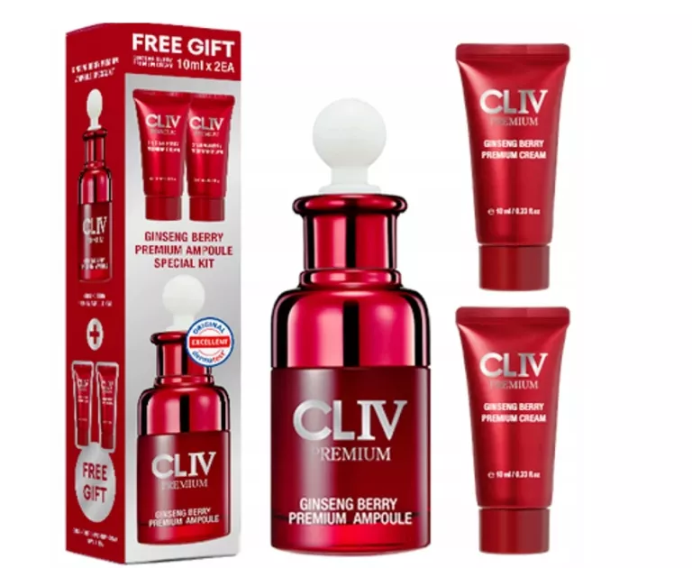 CLIV PREMIUM ZESTAW AMPUŁKA DO TWARZY ŻEŃ-SZEŃ 30ML + MINI KREMY 2 X 10ML